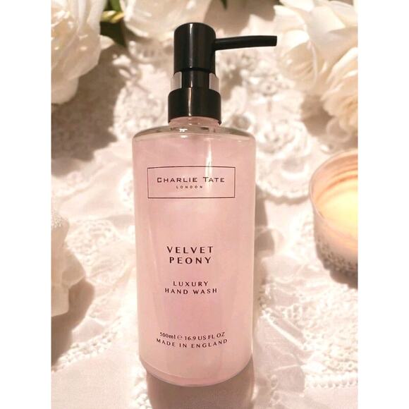 Charlie Tate London VELVET PEONY Luxury HAND WASH Glass Bottle PUMP 16.9 oz